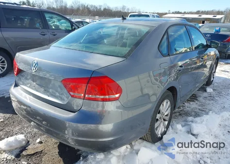 2013 Volkswagen Passat S из США, поврежденный, VIN 1VWAH7A30DC109350